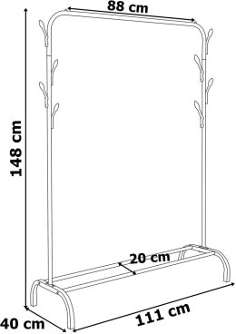 Wieszak loftowy na ubrania Feliks czarny