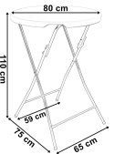 Stolik cateringowy składany GALA 80 cm biały