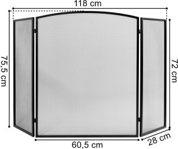 Duża osłona kominkowa ekran WESTA 118 cm