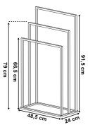 Stojak wieszak na ręczniki 3 ramiona Tire biały