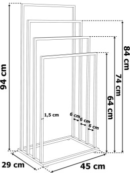 Stojak wieszak na ręczniki 4 ramiona Neli biały