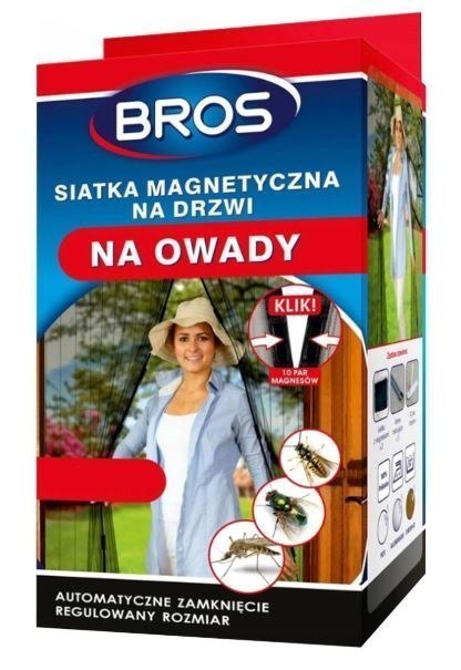 Siatka na Drzwi Magnetyczna 100x220 Czarna BROS