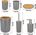 Zestaw akcesoriów łazienkowych TIMOR szary