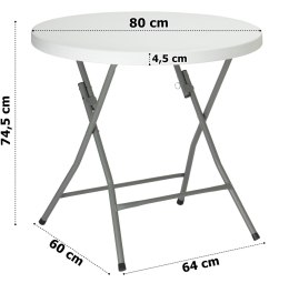 Stolik cateringowy okrągły BANKIET biały 80 cm