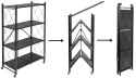 Regał składany GESTEL 4 poziomy czarny na kółkach